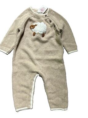 Baby Max Studio Beige Knit Coverall Sheep Size 3-6 Months